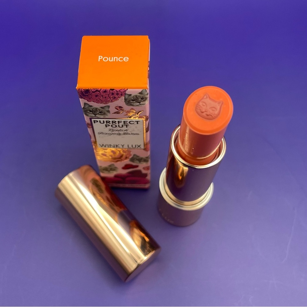WINKY LUX Purrfect Pout Lipstick Fresh Peach Shade Pounce NIB New SemiSheer #398